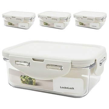 LocknLock 樂扣樂扣 BISfree 純淨輕透方形保鮮盒  單品  4個
