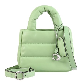 COACH CL592 Mini Pillow 質感絎縫Nappa皮革手提斜背兩用包.淺綠