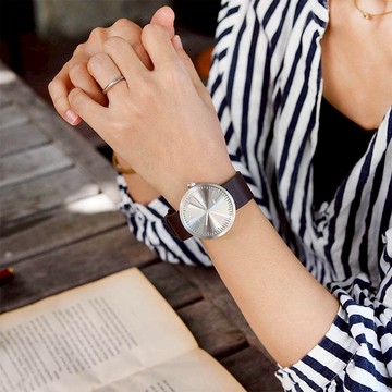 LEFF amsterdam｜tube 北歐工業齒輪設計真皮腕錶 (38mm,不鏽鋼、棕皮帶)