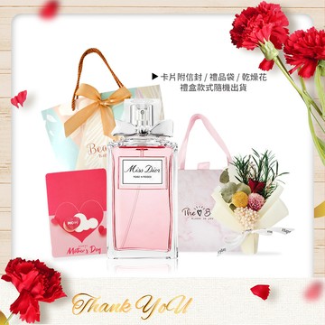 Dior 迪奧 漫舞玫瑰母親節獻禮組[淡香水50ml+擴香花禮盒+卡片]