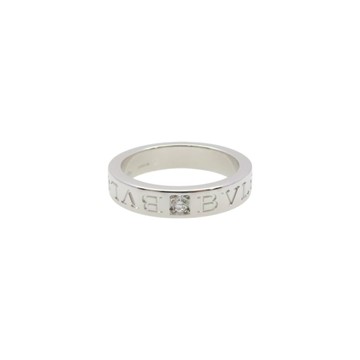 BVLGARI 寶格麗 18K白金 一顆方鑽 B.Zero1 Essential Band 戒指 52 【二手名牌BRAND OFF】