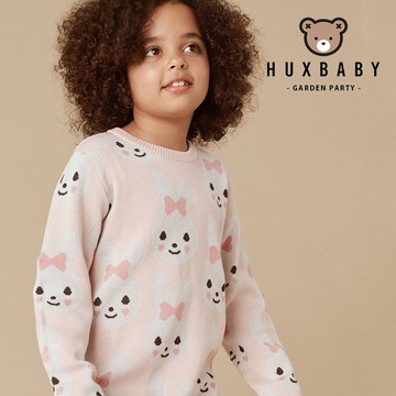 澳洲 Huxbaby 粉嫩蝴蝶結兔兔系列粉兔針織上衣