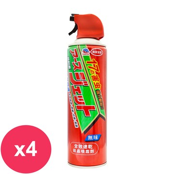 興家安速 全效速乾殺蟲噴霧劑500ml-無味x4瓶