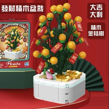 【保庇BOBEE】 保庇BOBEE 大吉大利 積木樹桔樹 發財積木盆栽 - 222pcs