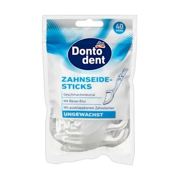 (預購) DM 連鎖藥妝店 Dontodent 無蠟牙線棒（附收納盒） 40st (DM5416)