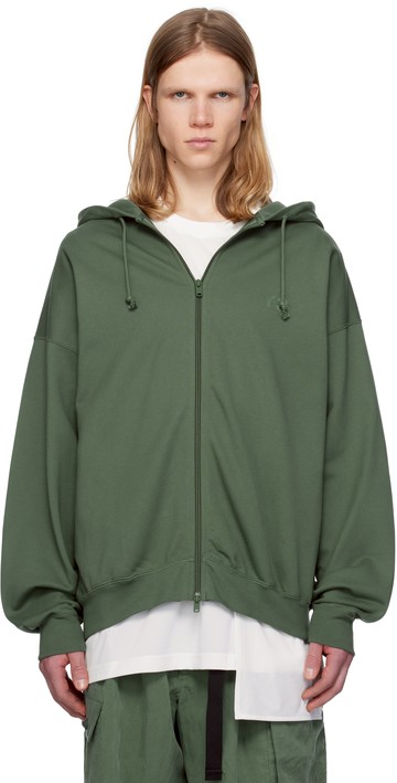 Y-3 绿色 M FT Zip 连帽衫