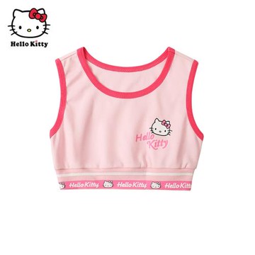 采童莊Hello Kitty童裝女童夏純棉背心無袖上衣休閑運動馬甲