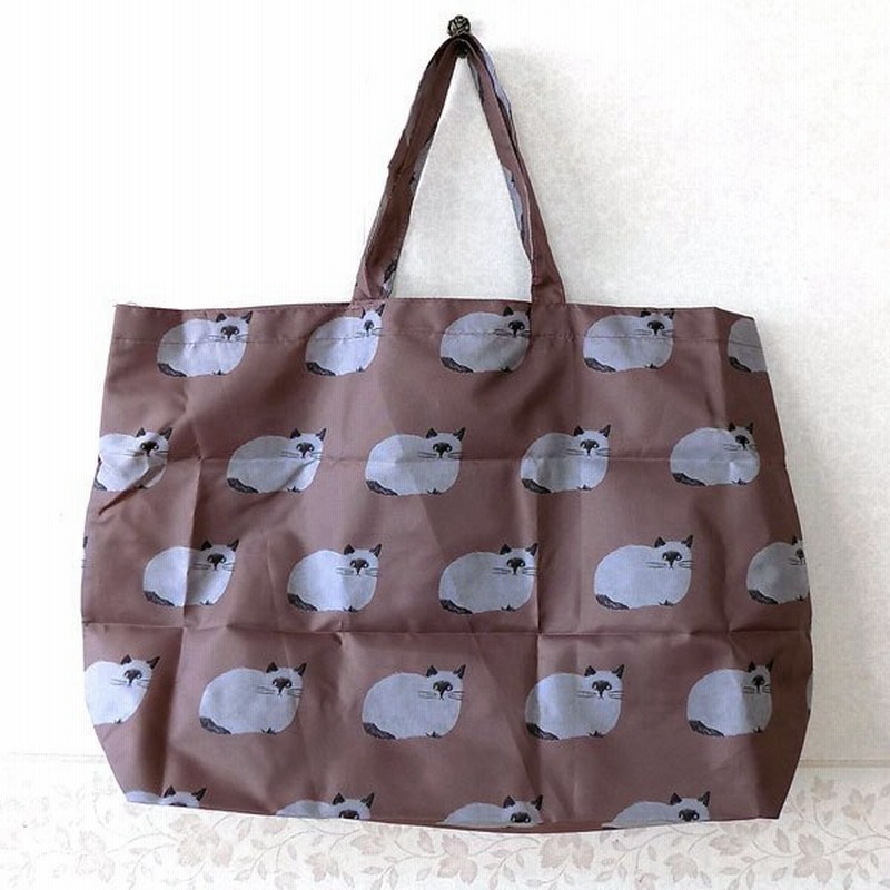 ネコポス対応可)松尾ミユキMM669 Pocketable eco tote bag 「Furry cat 