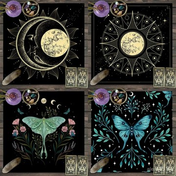🍒臺灣熱賣🍒新款Tarot tablecloth桌布塔羅布卡牌遊戲桌遊裝飾布宿捨書桌防塵