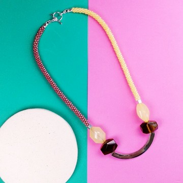 Say Cheese! 蜂蜜色頸鏈 / 全人手編織