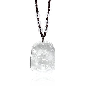 【正佳珠寶】白水晶 十二生肖 馬 白水晶吊墜 可調式棉繩吊墜