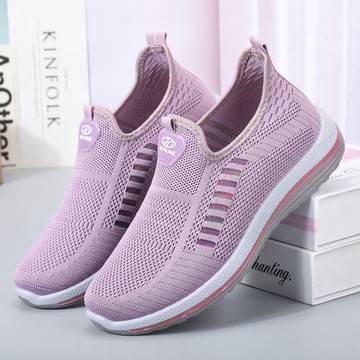 中年媽媽鞋舒適一腳蹬春秋平底單鞋老北京布鞋女防滑軟底懶人鞋女