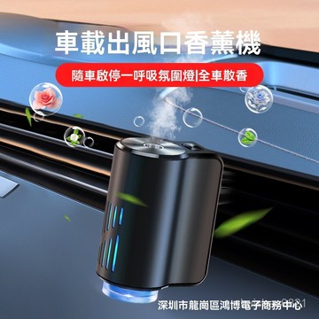 ✨全店精選✨智能出風口車載香薰機鋁閤金自動噴霧擴香儀車內裝飾持久男士淡香