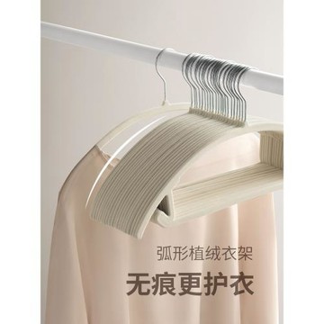 懶角落植絨衣架防滑無痕防肩角家用衣柜整理師專用掛衣架衣掛衣撐