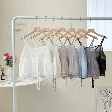 【Fee隔日到貨7色】雙層感蛋糕網紗綁帶罩衫背心🔥透膚日系韓系綁帶造型罩衫背心 蛋糕涼感罩衫馬甲 外搭背心 疊穿外罩背