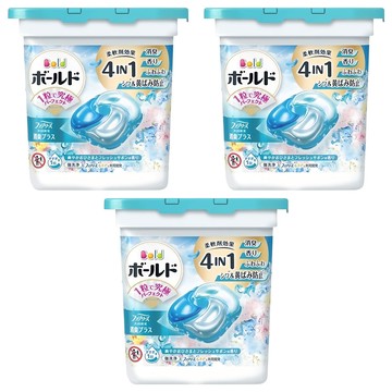 Bold 日本原裝進口 雙色4D洗衣球 清新白桂花皂香 藍色  11顆  3盒