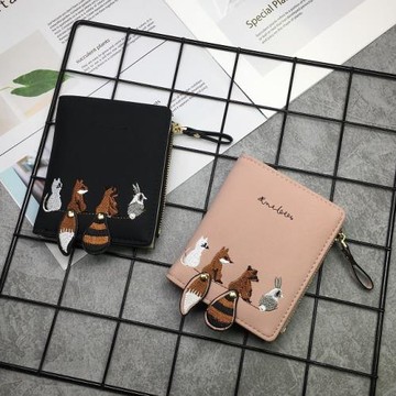 ins女短款學生可愛折疊錢包