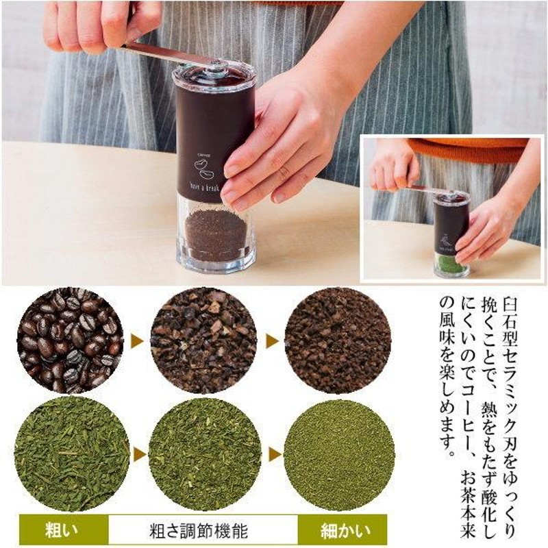 日本製 ミル 手動 石臼型 セラミック刃 手挽きミル 1個 選択 お茶用