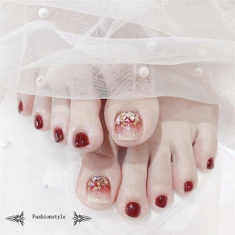 フット ネイルチップ 夢幻 デコネイルコレクション 足用 和装 原宿 24枚入 和風