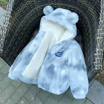 男寶寶棉襖兒童加絨冬裝外套2024新款親子裝棉衣女童毛毛衣中小童