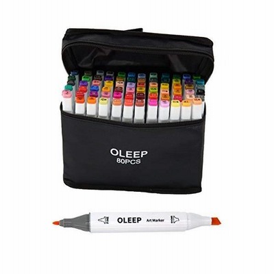Oleep マーカーペン 80色 セット イラスト アートマーカー 水彩ペン 太細両端 油性 コミック用 マンガ用 手帳 描 通販 Lineポイント最大get Lineショッピング