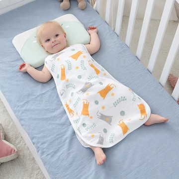 寶寶睡袋春夏款紗布無袖背心睡衣空調房護肚子防踢被子嬰幼兒睡袋鑫弘-萌寶童裝可開發票