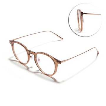 CARIN 波士頓圓框膠框光學眼鏡/透棕#ROY R C2