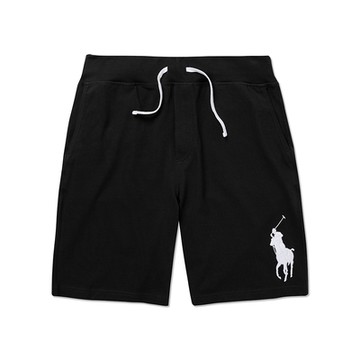 Polo Ralph Lauren RL 熱銷刺繡大馬透氣網布棉短褲-黑色
