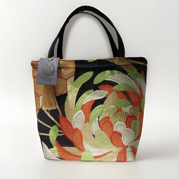 真絲和服袋帶托特包, 日本手工刺繡升級改造包,