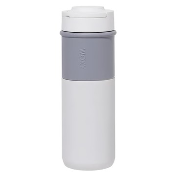 WOKY 沃廚 台灣公司貨 JIN真瓷系列 陶瓷環保提手杯  白色  500ml  1個