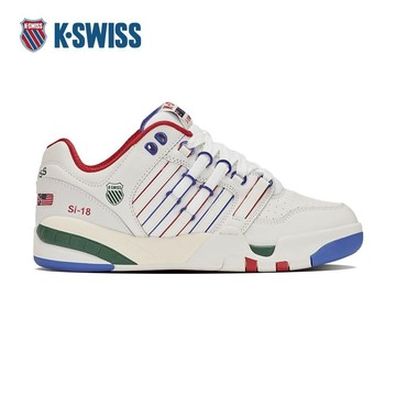 【K-SWISS】滿3600現折300↘經典運動鞋 SI-18 INTERNATIONALC 男鞋 米白紅綠藍色(04440-107-M)