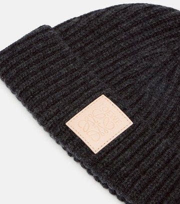 Loewe Anagram ribbed-knit cashmere beanie