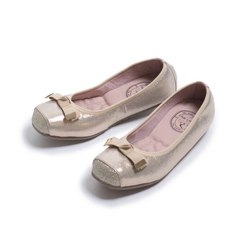 我的旅行日記  優雅芭蕾單結平底娃娃鞋 金 (501738)