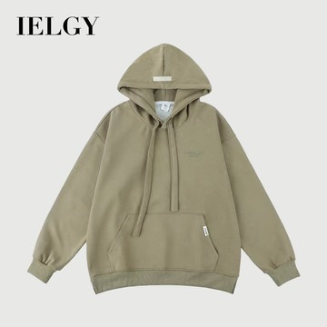 IELGY 連帽大學T男新款 寬鬆百搭上衣 帽衫