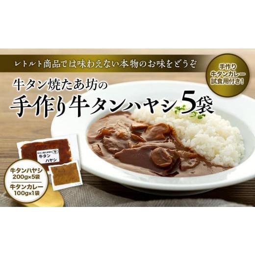 ふるさと納税 宮城県 登米市 の手作り牛タンハヤシ× 5袋（手作り牛タンカレー試食用100g付）