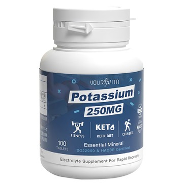 優維特 Your Vita 機能型鉀離 250mg 100顆 1罐 補充身體所需鉀離子 維持電解質平衡
