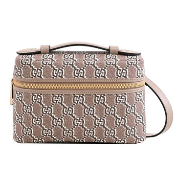 GUCCI 795058 GG Shadow Mini 塗層印花斜背萬用包.淺棕邊
