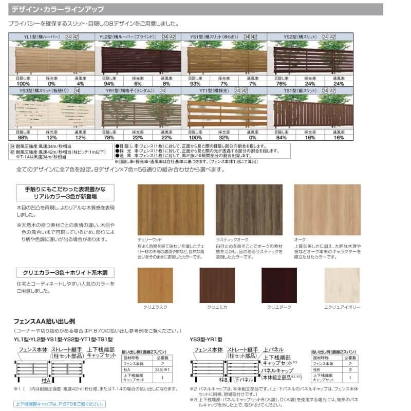 フェンス LIXIL フェンスAA YS1型 T-6 本体 2000×600mm リクシル