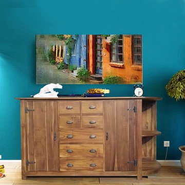 【吉迪市100%全柚木家具】HY107R 柚木右彎式收納櫃 隔間櫃 書房