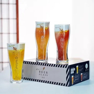 【日本 東洋佐佐木 TOYO-SASAKI Glass】 啤酒杯 3件組 禮盒 玻璃啤酒杯 酒杯禮盒 日本酒杯 酒杯