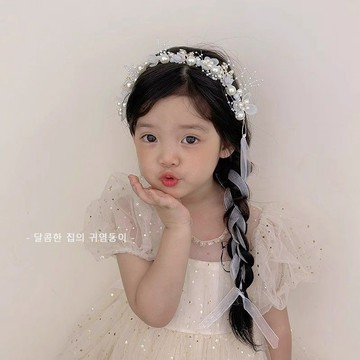 Mini baby🌷兒童髮飾 公主皇冠頭飾兒童髮箍2024新款女孩髮帶生日花環女童花童禮服髮飾
