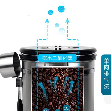 資順避光咖啡豆密封罐不銹鋼單向排氣密封奶粉咖啡粉呼吸罐儲存罐