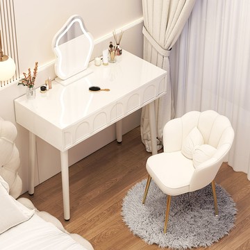 免運 化妝桌 實木梳妝臺 小戶型化妝桌  奶油風梳妝臺小戶型臥室現代簡約簡白化妝臺網紅ins治愈系化妝桌 可開發票 全館八折 工廠現貨直銷 新品特價 y9052