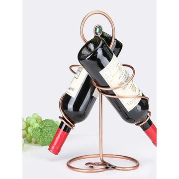 歐式簡約鐵藝雙瓶紅酒架創意酒架家居擺件葡萄酒瓶架酒柜展示架子
