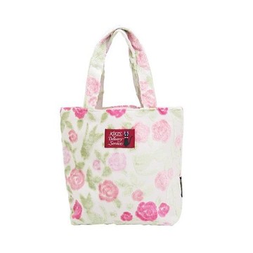 真愛日本 17052400029 戈布蘭織橫式手提袋-玫瑰花綠 魔女宅急便 黑貓 奇奇貓  手提袋  側背袋 正品