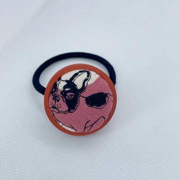 手工原木髮束-粉紅法鬥