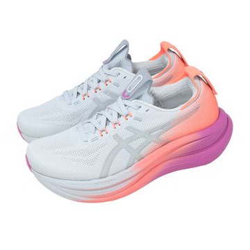 Asics 亞瑟士 慢跑鞋 GEL-Nimbus 28 女鞋 藍 粉紅 Sunny Sizzle 1012B987400
