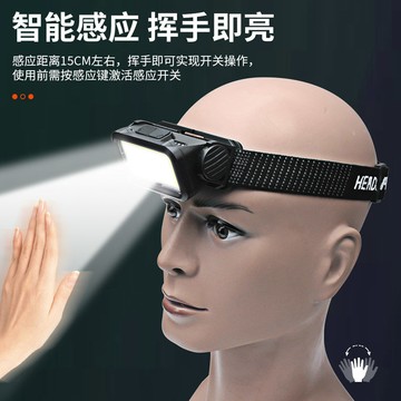 頭戴式頭燈 免運 頭燈頭戴式特亮可充電野外工作燈小型輕便夜釣魚徒步家用多功能燈 快速發貨