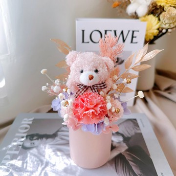 蒔漫花間—暖馨熊語 索拉花 母親節禮物 永生桌花