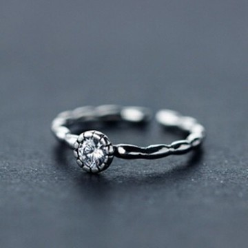 925純銀戒指鑲鑽開口戒-精緻復古民族風竹節情人節生日禮物女飾品73dt606【獨家進口】【米蘭精品】